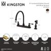 Kingston Brass KB725BLBS Vintage Gooseneck Kitchen Faucet with Brass Sprayer, Oil Rubbed Bronze, 8-3/4 inch Spout Reach view 3