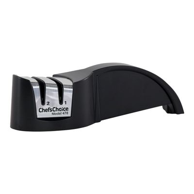 Chef'sChoice Manual Knife Sharpeners Diamond Hone for 20-Degree Straight-Edge Kitchen Santoku Sports and Pocket Knives with Diamond Abrasives Precise Angle Control & Compact Footprint, 2-Stage, Black