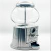 Medium Size 11" Metal and Glass Candy Gumball Machine, Silver Color view 3