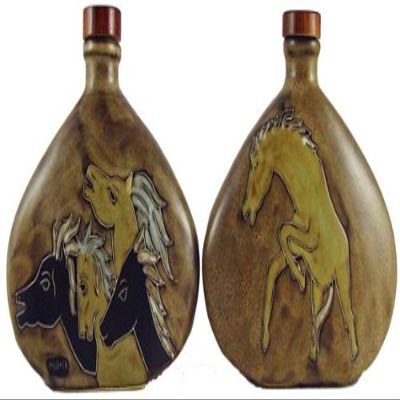 Mara Ceramic Stoneware 28 Oz. Horses Decanter
