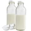 The Dairy Shoppe 1 Ltr. (33.8 oz.) Glass Milk Bottle Vintage Style with Cap & NEW Silicone Pour Spouts! (2 Pack) view 1
