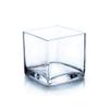 WGV Cube Glass Vase, Candle Holder, 5"x5"x5", Clear Elegant Floral Accent Container Planter Terrarium Storage for Wedding Party Ceremony Event Office Home Decor, 1 Piece view 1