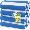 Utopia Towels 4 Pack Cabana Stripe Beach Towel, 30 by 60 Inches, Oversized 100% Ring Spun Cotton Pool Towels, Highly Absorbent Quick Dry Bath Towels for Beach, and Swim, Blue view 1