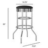 TRINITY Heavy Duty 30-Inch Backless Swivel Bar Stool for Kitchen, Garage, or Workshop, Chrome Finish with Faux Leather Seat, 2 Pack, Black view 3