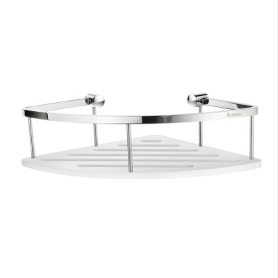 Smedbo DK3034 Design Corner Basket, Polished Chrome/White