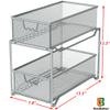 DecoBrothers 2 Tier Bathroom Storage Organizer with Pull-Out Drawer, Silver view 3