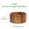 Lipper International Acacia Straight-Side Serving Bowl for Fruits or Salads, Large, 10" Diameter x 5" Height, Single Bowl view 2