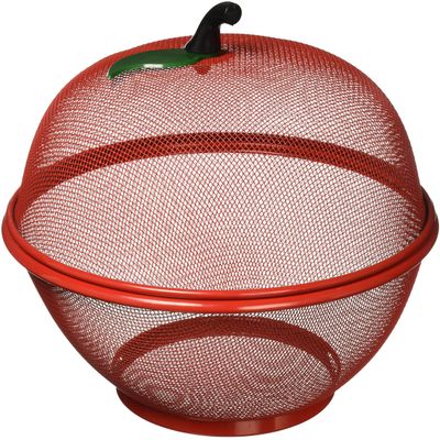 Style Asia Apple-Shaped Basket, Mesh Fruit Holder, Red