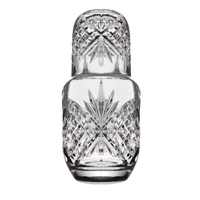 Godinger Bedside Night Carafe - Cup and Bottle to Keep Next To Your Bed for a Handy Midnight Drink, 16oz