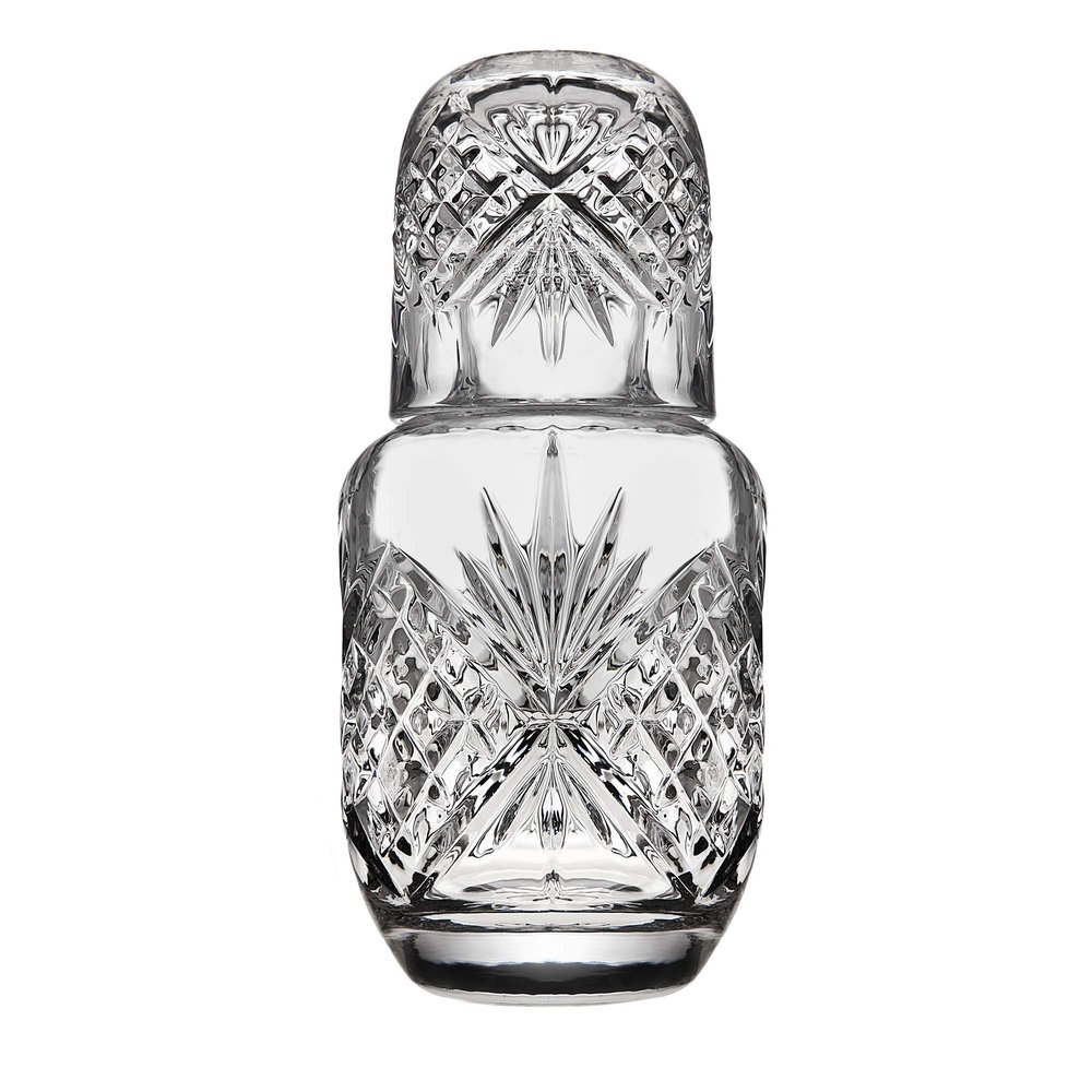 Godinger Bedside Night Carafe - Cup and Bottle to Keep Next To Your Bed for a Handy Midnight Drink, 16oz