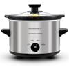 Elite Gourmet MST-250XS Electric Slow Cooker Ceramic Pot, Adjustable Temp, Entrees, Sauces, Stews & Dips, Dishwasher Safe Glass Lid & Crock, 1.5 Quart, Stainless Steel view 1