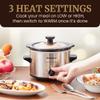 Elite Gourmet MST-250XS Electric Slow Cooker Ceramic Pot, Adjustable Temp, Entrees, Sauces, Stews & Dips, Dishwasher Safe Glass Lid & Crock, 1.5 Quart, Stainless Steel view 2