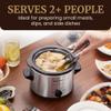 Elite Gourmet MST-250XS Electric Slow Cooker Ceramic Pot, Adjustable Temp, Entrees, Sauces, Stews & Dips, Dishwasher Safe Glass Lid & Crock, 1.5 Quart, Stainless Steel view 3