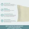 Spasilk Pure Silk Pillowcase, Charmeuse Silk Pillowcase, Hypoallergenic, Queen Sized, Ivory view 4