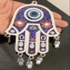 Blue Evil Eye Hamsa Hand Protection Wall Hanging Decoration Ornament (with Betterdecor Gift Pouch) view 3