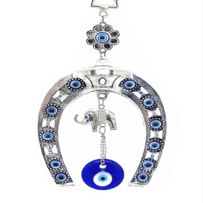 Blue Evil Eye Horse Shoe Car Wall Hanging Dcor Protection Amulet Blessing Gift