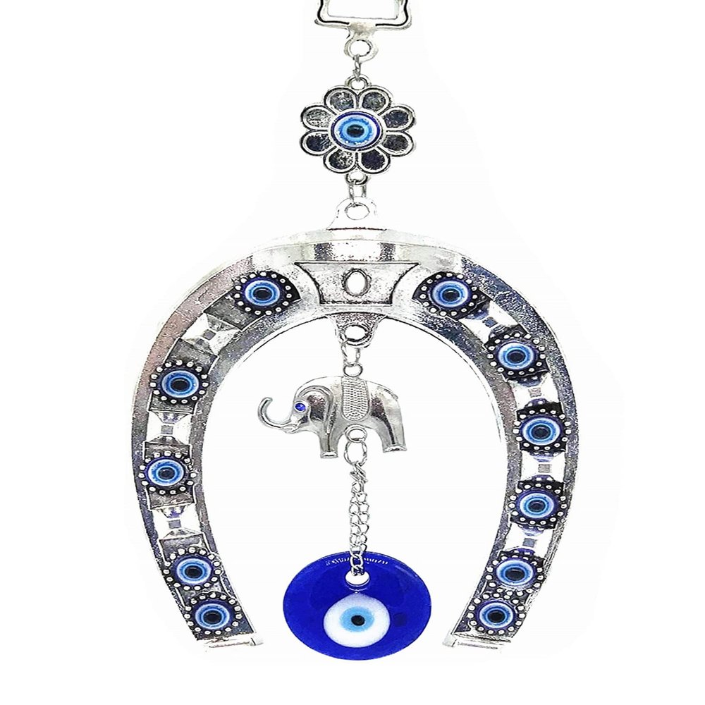 Blue Evil Eye Horse Shoe Car Wall Hanging Dcor Protection Amulet Blessing Gift