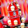 Fun Express Fire Hydrant 3-Tier Cupcake and Dessert Holder for Fire Truck, Fireman, Fire Fighter Themed Birthday Party Supplies and Decor - Red view 3