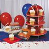 Fun Express Fire Hydrant 3-Tier Cupcake and Dessert Holder for Fire Truck, Fireman, Fire Fighter Themed Birthday Party Supplies and Decor - Red view 4
