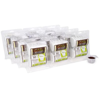 Perfect Pod EZ-Cup Paper Coffee Filters with Patented Lid for Single-Serve Coffee Brewers and Coffee Pods, Compatible with Keurig, 12-Pack (600 Filters)