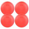 Pyrex 7402-PC 6/7 Cup Red BPA-Free Plastic Lid (4-Pack) - Made in USA view 1