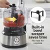 Hamilton Beach Food Processor & Vegetable Chopper for Slicing, Shredding, Mincing, and Puree, 10 Cups + Easy Clean Bowl Scraper, Black and Stainless Steel (70730) view 2