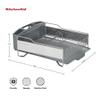 KitchenAid Large Capacity Full Size Rust Resistant Dish Rack with Angled Drain Board and Removable Flatware Caddy, Light Grey view 2
