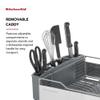 KitchenAid Large Capacity Full Size Rust Resistant Dish Rack with Angled Drain Board and Removable Flatware Caddy, Light Grey view 3