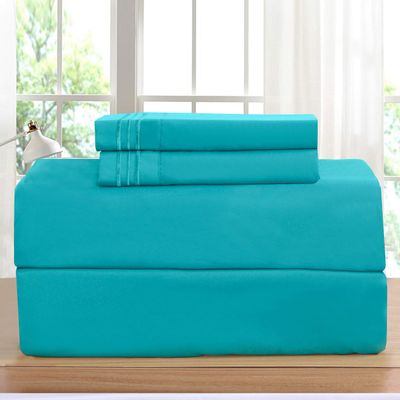 Luxurious Bed Sheets Set on Amazon! Elegant Comfort1500 Premier Wrinkle,Fade and Stain Resistant 4-Piece Bed Sheet Set, Deep Pocket, California King Turquoise