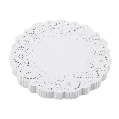 DECORA 8.5inch Round Paper Lace Doilies for Rustic Wedding Tableware Decoration Pack of 200