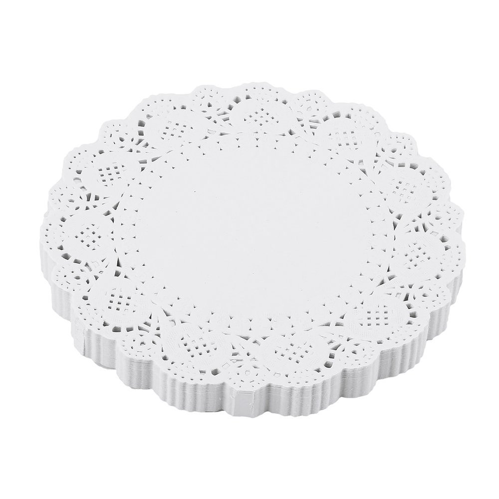 DECORA 8.5inch Round Paper Lace Doilies for Rustic Wedding Tableware Decoration Pack of 200