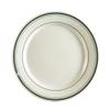 CAC China GS-7 7-1/8-Inch Greenbrier Green Band American Stoneware Round Plate, White, Box of 36 view 1
