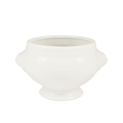 CAC China LN-12-P Lion Head 5-3/4-Inch by 4-3/4-Inch by 3-1/2-Inch 12-Ounce Super White Porcelain Lion Head Bouillon, Box of 24