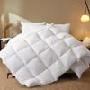 WhatsBedding Feather Comforter,Filled with Feather and Down Fiber, White King Size All Season Duvet Insert, Luxurious Hotel Bed Comforter, 100% Cotton Cover,Medium Warmth with Corner Tabs,106x90 Inch view 1