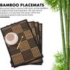 Placemats Set of 4 for Dining Table, Bamboo Place Mats for Kitchen Table Decor, Table Mats Heat Resistant & Non-Slip for Indoor/Outdoor Party, Table Placemats Set of 4 for Dinner Table Black view 3