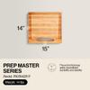 John Boos Newton Prep Master Series Rectangular Wooden Maple Cutting Board 15x14  2.25 Thick, 14-lb Reversible Butcher Block with Catch Pan, Sloped Juice Groove & Edge-Grain  Made in the USA view 3