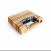 John Boos Newton Prep Master Series Rectangular Wooden Maple Cutting Board 15x14  2.25 Thick, 14-lb Reversible Butcher Block with Catch Pan, Sloped Juice Groove & Edge-Grain  Made in the USA view 4
