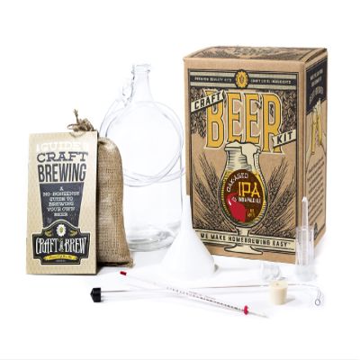 Craft A Brew - Oak Aged IPA - Beer Making Kit - Make Your Own Craft Beer - Complete Equipment and Supplies - Starter Home Brewing Kit - 1 Gallon