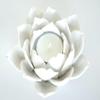 Ceramic Lotus Petals Style Flower Candle Holder Tea Lights Holder Home & Table top Decoration (White) view 2