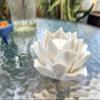 Ceramic Lotus Petals Style Flower Candle Holder Tea Lights Holder Home & Table top Decoration (White) view 4