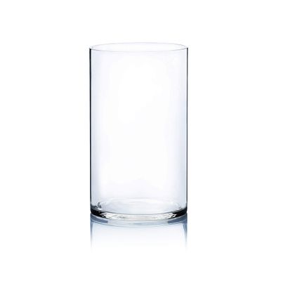 WGV Cylinder Vase, Width 7", Height 12", Clear Wide Large Diameter Flower Glassware, Floral Container, Planter Terrarium for Wedding Party Event, Home Accent Decor, 1 Piece