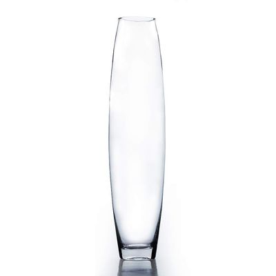 WGV Tall Bullet Glass Vase, Width 4.3", Height 16", (Multiple Sizes Choices) Clear Oval Urn Floral Planter Container Storage Centerpiece, Wedding Event Home Decor, 1 Piece (VFV0316)