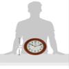 SEIKO 12 Inch Round Wood Classic Wall Clock, White,Brown view 3