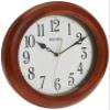 SEIKO 12 Inch Round Wood Classic Wall Clock, White,Brown view 4