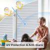 DUOFIRE Window Film Window Privacy Film, Anti UV Removable Frosted Privacy Film, Static Cling Glass Film No Glue Window Sticker for Bathroom Bedroom Office (17.4 x 78.7 inch)Blinds Pattern view 3