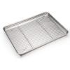 P&P CHEF 16 Inch Baking Sheet Pan with Rack Set, Stainless Steel Cookie Sheet Pan Tray with Cooling Rack for Oven Use, Cooking Roasting, Non Toxic & Dishwasher Safe, Heavy Duty view 1