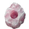 Rose Quartz Pink Crystal Candle Holder - Great Mineral Gift! view 1