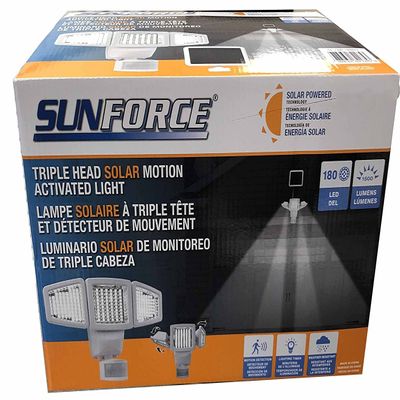 Sunforce Solar Triple Head Motion Activated Security Light 1500 Lumens