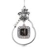 Inspired Silver - My Script Initials - Letter A - Silver Christmas Ornament - Square Charm Christmas Tree Ornament with Cubic Zirconia - Snowman Hanging Decoration view 1