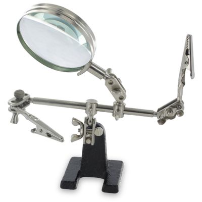 Ram-Pro Helping Hands Magnifier Glass Stand with Alligator Clips  4X Magnifying Lens, Perfect for Soldering, Crafting & Inspecting Micro Objects